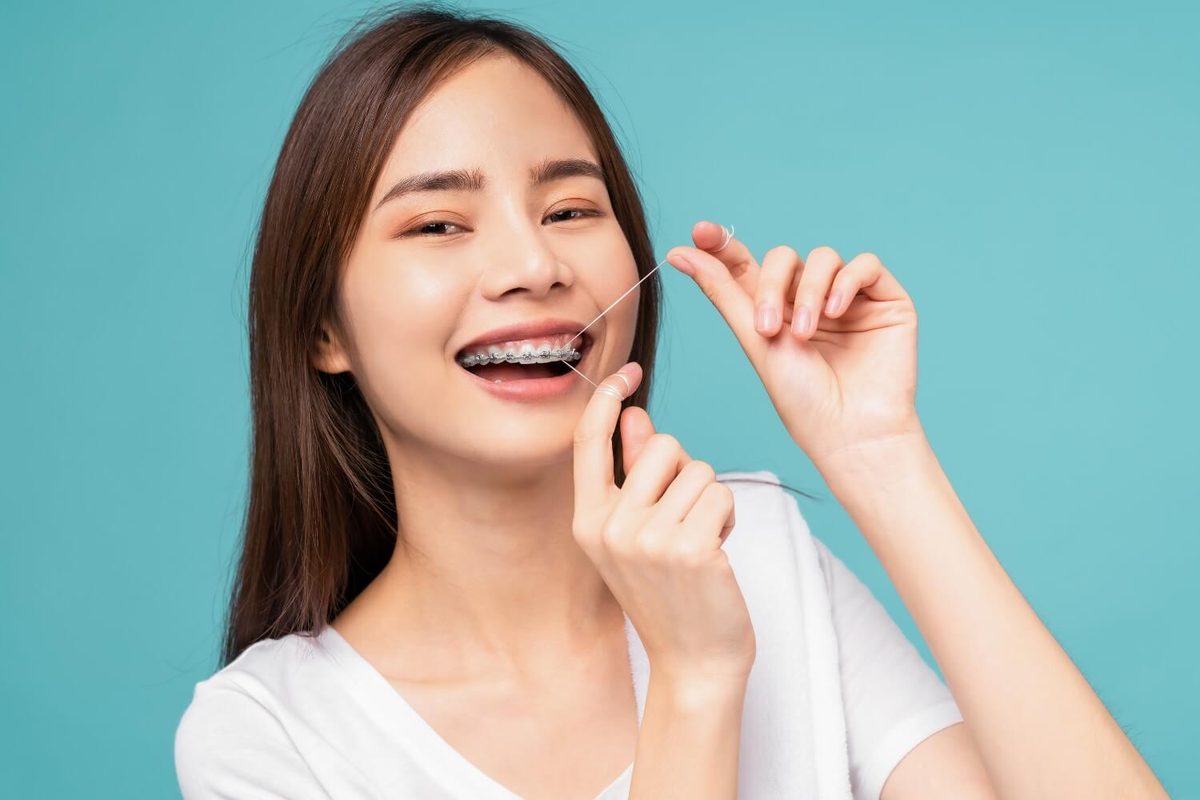 Cleaning around braces