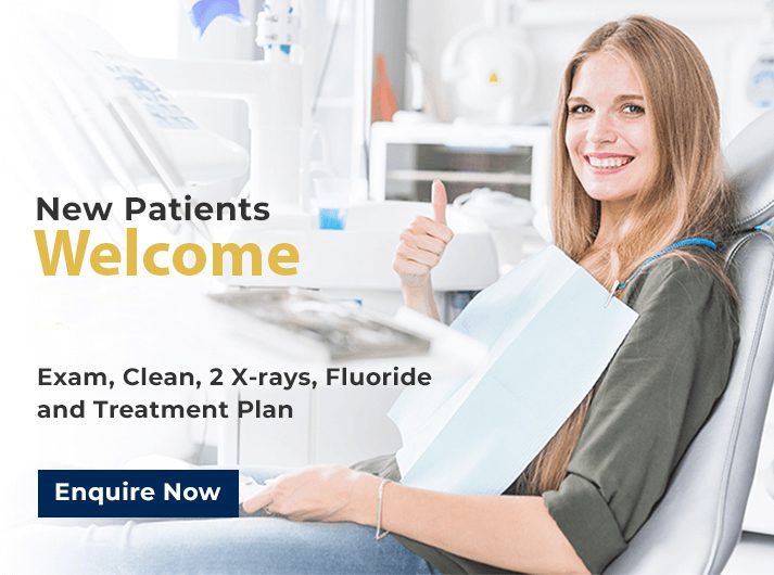 comprehensive dental exam and teeth scale clean banner hoppers crossing